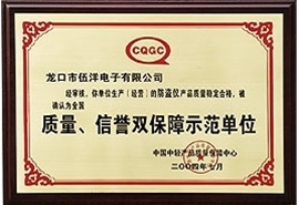 質(zhì)量、信譽雙保障示范單位